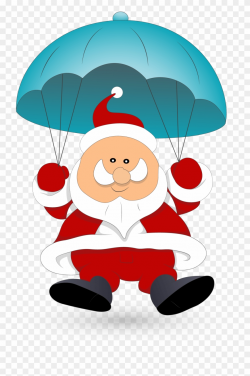 Santa Clipart Parachute - Santa Claus In Parachute - Png ...