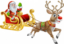 Rudolph Santa Claus Reindeer Christmas - Santa and elk sleigh 1644 ...