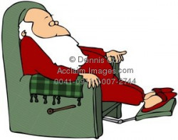 Clipart Illustration: Santa Sleeping In A Chair