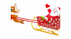 Santa S Reindeer Clipart - Santa Sleigh Clipart Png ...