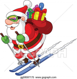 Vector Illustration - Skiing santa. EPS Clipart gg59597175 ...