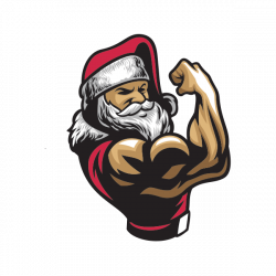 Printed vinyl Body Builder Gym Muscle Santa Claus | Stickers Factory