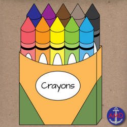 Back to School Crayons- Clip Art School Supplies- Crayola Crayons