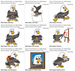 Cartoon Eagle School Mascot Clip Art | Excited Eagles SOAR ...
