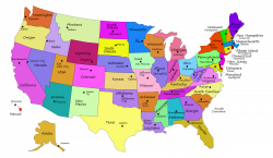 Clipart - United States Map With Capitals (Fixed)