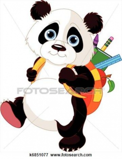 Cute panda go to school Clip Art | Asia Inspired Art | Panda ...