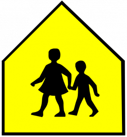 Totetude School Crossing Sign Yellow Clip Art at Clker.com - vector ...