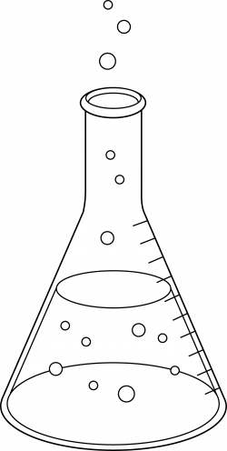 Science Flask Line Art - Free Clip Art
