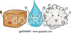 Vector Illustration - Mascot science solid liquid gas. EPS ...