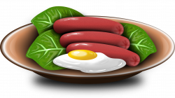 Hotdogs and fried egg on a plate 3903x2194 | Clipart Everyday Foods ...