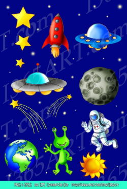 Space Clipart, Space clip art, Science, Scrapbooking ...