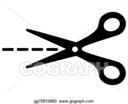 Drawing - Big scissors with cut lines. Clipart Drawing ...