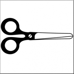 Clip Art: Scissors 1 Closed B&W I abcteach.com | abcteach