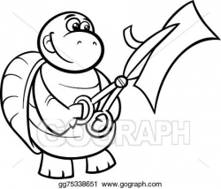 Vector Art - Turtle with scissors coloring page. EPS clipart ...