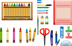 School Supplies Crayons Scissors School Color Utiles ...