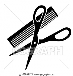 Vector Stock - Hairdressing scissors and comb. Stock Clip ...