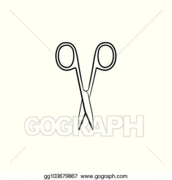 Vector Art - Scissors hand drawn sketch icon. Clipart ...
