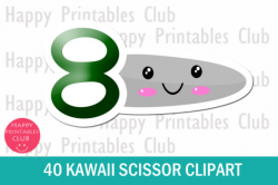 Kawaii Scissor Clipart- Cute Scissors