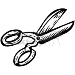 black white scissors clipart. Royalty-free clipart # 382953