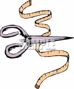 Measuring Tape and Shears - Royalty Free Clipart Picture