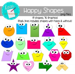 Happy Shapes Clip Art: 2D Shapes FREE by Crystal Dean | TpT