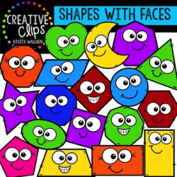 Shapes with Faces: Shape Clipart {Creative Clips Clipart}