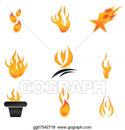 Vector Stock - Different shapes of fire. Clipart ...