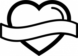 Heart Shape Outline With Banner Label Svg Png Icon Free Download ...