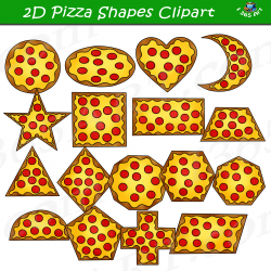 2D Pizza Shapes Clipart Graphics Download