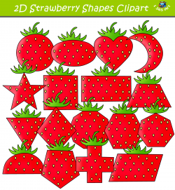 2D Strawberry Shapes Clipart Download