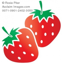 Clip Art Illustration of a Strawberry Design