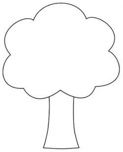 tree shape clipart to color, 12cm | Templates | Tree clipart ...