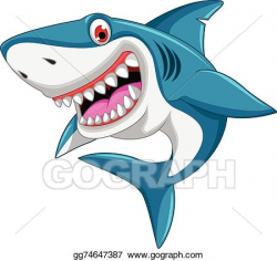 Vector Illustration - Angry shark cartoon. EPS Clipart ...