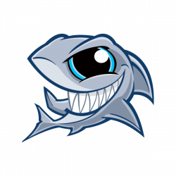 Printed vinyl Smiling Shark With Big Eyes | Stickers Factory