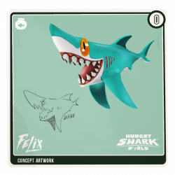 Concept #sharkarium card: Felix! | hungry shark world | Pinterest ...