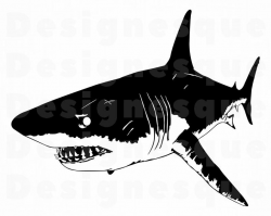 Great White Shark #2 SVG, Shark Svg, Shark Clipart, Shark Files for Cricut,  Shark Cut Files For Silhouette, Shark Dxf, Png, Eps Shark Vector
