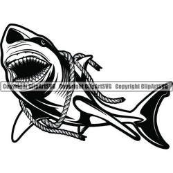 Great White Shark #11 Jaws Ocean Man Eating Predator Animal Killer Fish Sea  Fishing Nautical Logo.SVG .PNG Clipart Vector Cricut Cut Cutting