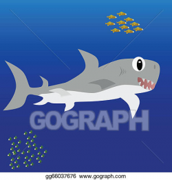 Vector Stock - Shark underwater. Clipart Illustration ...