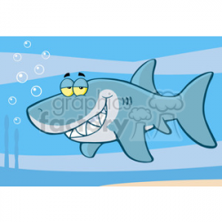 cartoon-shark-underwater clipart. Royalty-free clipart # 384347