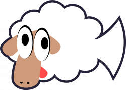 Clipart - White Stupid & Cute Cartoon Fish Sheep