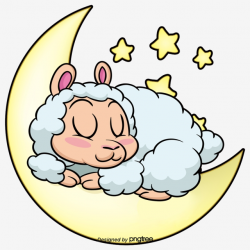 Sleeping On The Moon Sheep, Moon, Sheep, Star PNG and PSD ...