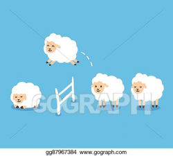Vector Illustration - Counting sheep illustration. Stock ...