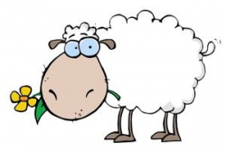 Sheep Clipart Image: Cartoon Sheep Eating a Flower | When I ...