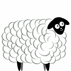 Clipart - Fluffy Sheep, two color