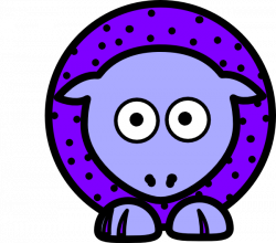 Sheep - Purple With Black Polka-dots And Blue Feet Wider Body Clip ...