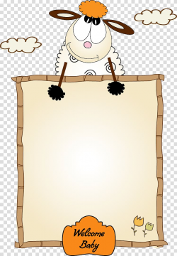 Sheep illustration, frame Cartoon , Cute lamb border ...