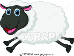 Vector Stock - Happy sheep jumping . Clipart Illustration ...