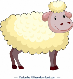 Farm animal background sheep icon colored cartoon design ...