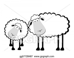 Vector Clipart - Two cartoon smiling sheep. Vector ...