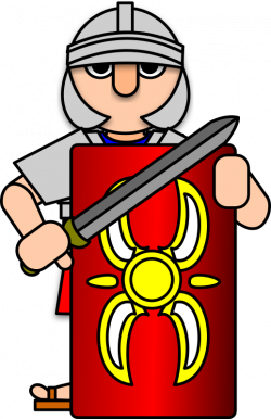 Clipart - Roman Soldier behind shield